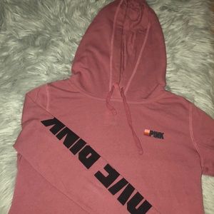 pink victoria’s secret pullover hooded sweatshirt
